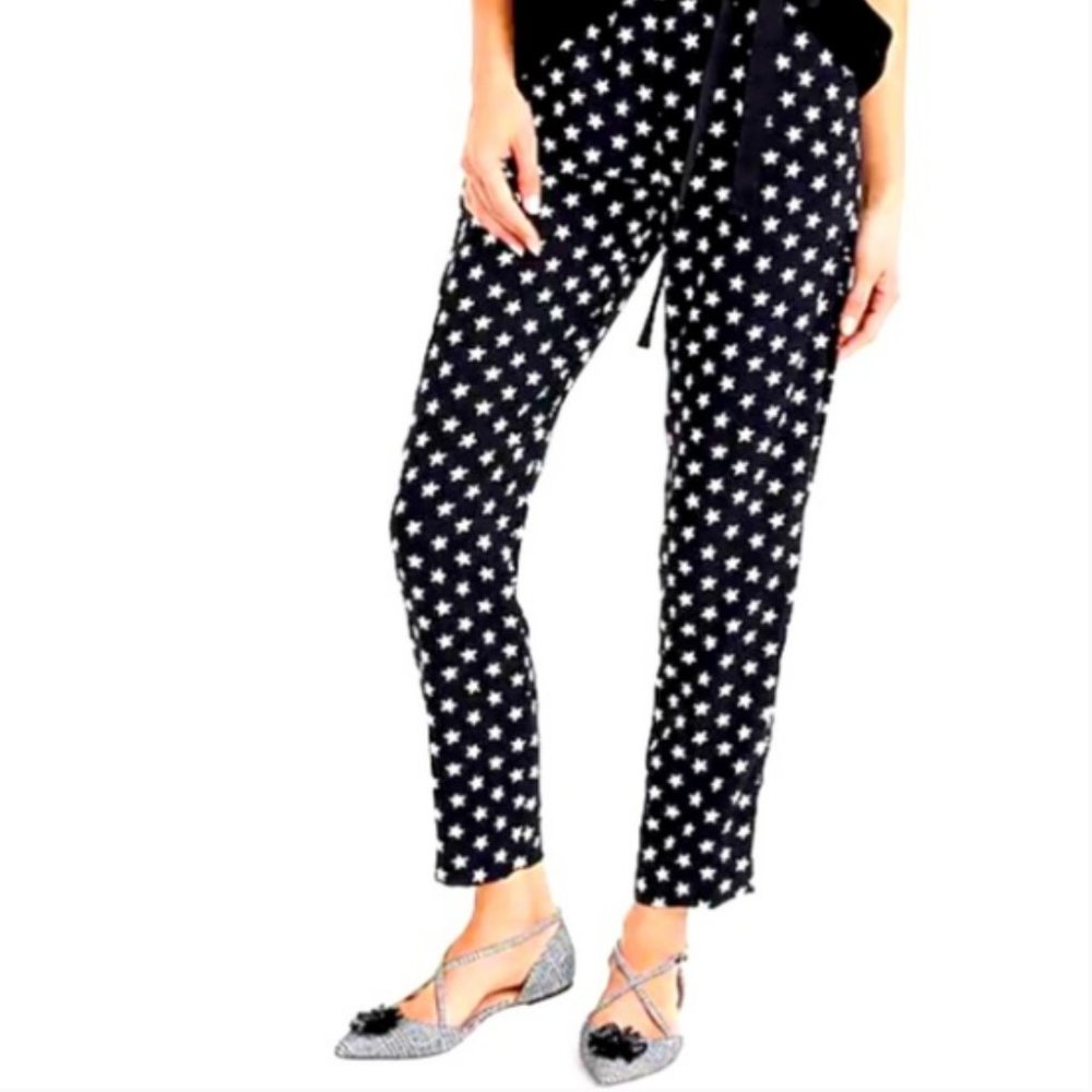 J. Crew Pants in Star Print Crepe (sz 4 Women)